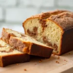 Freshly baked Amish Cinnamon Bread Recipe with a golden-brown crust and soft, fluffy texture, featuring a rich cinnamon swirl inside.